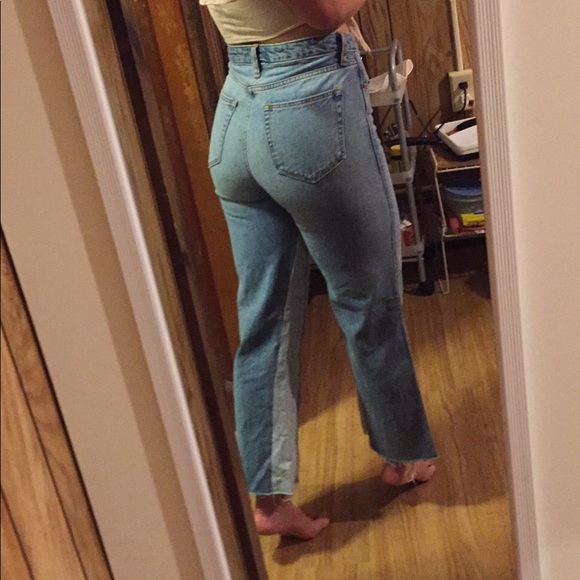 2 tone High Rise Simone Wide Leg Jeans - Picture 2 of 5